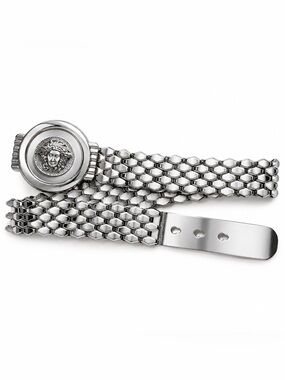 Versace Medusa Silver Honeycomb Mesh Belt